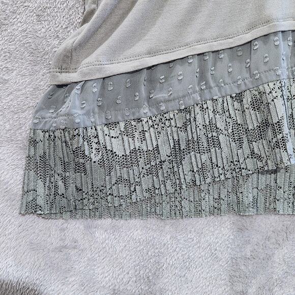 LOGO By Lori Goldstein Green Lace Swiss Dot Tank Top Size 3X Flowy Beach Coastal - Picture 3 of 11